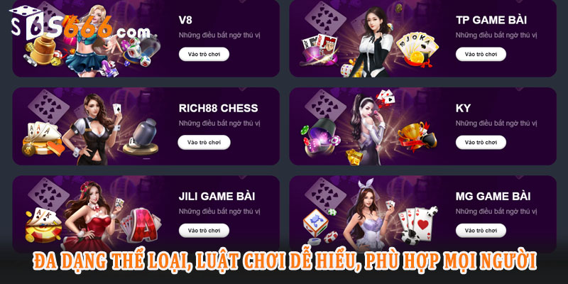 Các thể loại game bài truyền thống và quốc tế tại S66